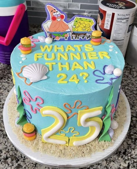 SpongeBob Lovers | I’m turning 25 this year  | Facebook Spongebob 25th Birthday Party Cake, 30th Birthday Spongebob, 25 Spongebob Birthday Cake, Spongebob Cake 25, Spongebob 25 Birthday Cake, Spongebob Theme Party, Dodgers Birthday Party, Bolo Taylor Swift, Spongebob Birthday Party Decorations