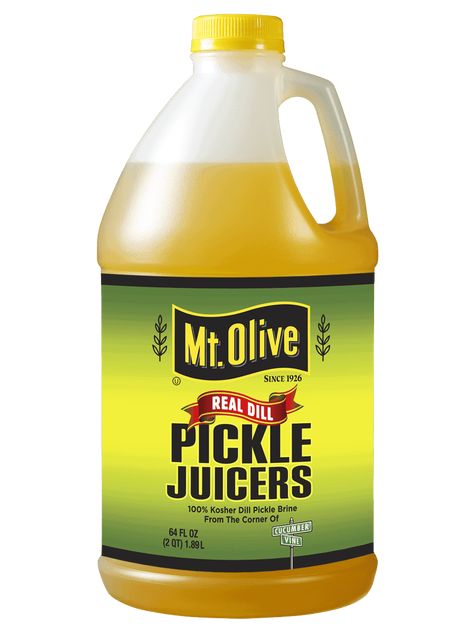 Mt. Olive Pickle Juicers - Large 64 oz Pickle Juice Mt Olive Kosher Dill Pickle Recipe, Mt Olive Kosher Dill Pickle Copycat Recipe, Olive Pickle Recipe, Dill Pickle Brine, Pickle Juice Recipe, Dill Pickle Juice, Pickle Brine, Fish Marinade, Dill Pickle Recipe