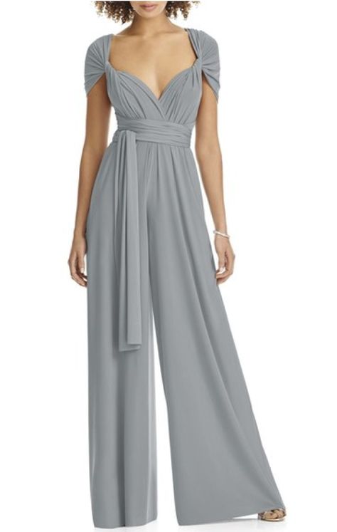 Slate jumpsuit gone chic: http://www.stylemepretty.com/2017/10/22/unique-maid-of-honor-dresses/ Bridesmaid Dresses Jumpsuit, Maid Of Honor Jumpsuit, Bride Jumpsuit Bridemaid Dress, Maid Of Honor Dress Jumpsuit, Floor-length Jumpsuits And Rompers For Summer Weddings, Chic Bridesmaid Jumpsuits And Rompers, Maid Of Honor Dress, Bridesmaid Pants, Lace Top Jumpsuit