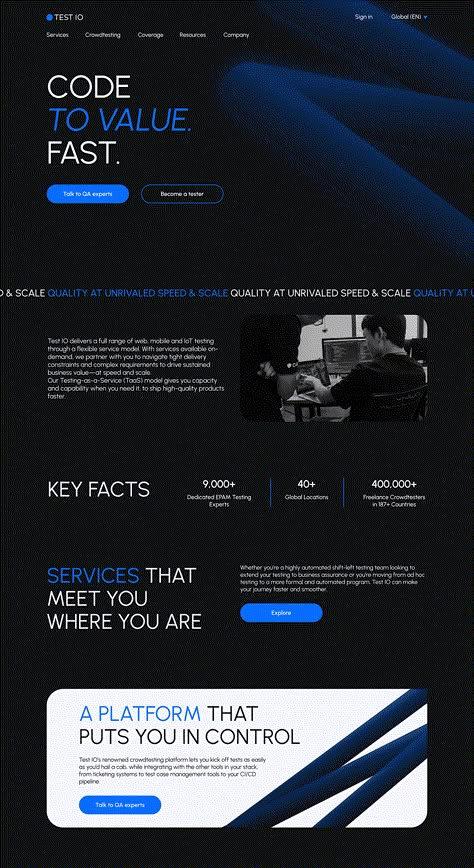 Blue Web Design Inspiration, Black And Blue Website Design, Black Website Design, Saas Website Design, Agency Website Inspiration, Creative Landing Page Design, Web Design Black, Creative Landing Page, Blue Website