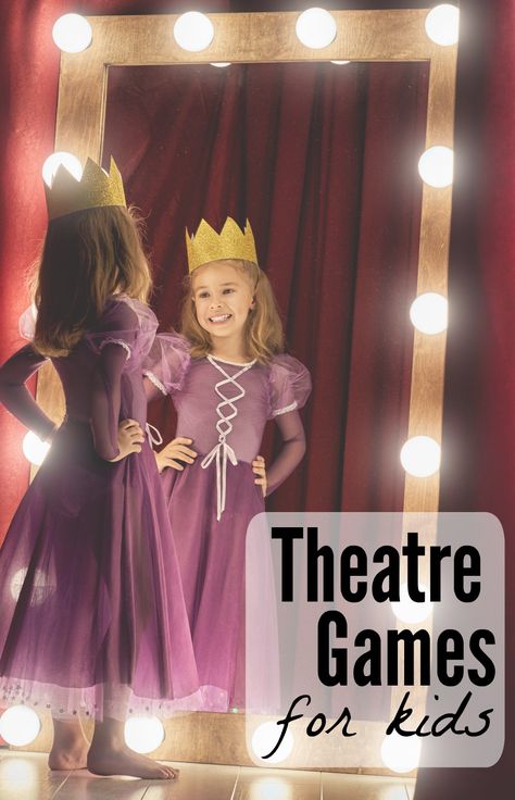 Kids love to play pretend! Budding performer or not, these games will bring out their creativity by encouraging them to create exciting stories and characters! Perfect for camp, daycare, home school, or a rainy afternoon! Acting Games, Drama For Kids, Theatre Games, Drama Activities, Teaching Theatre, Drama Education, Theatre Education, Teaching Drama, Dance Camp