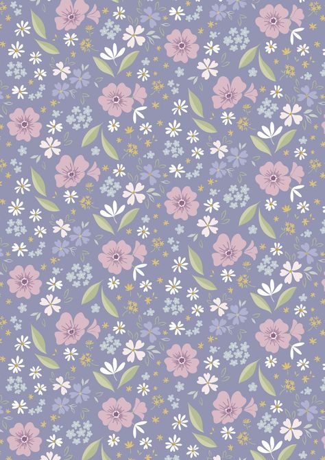 Pale Lilac Pink and Blue Floral Fabric by Lewis & Irene 100% Cotton 43/44" Wide By Lewis & Irene Blue Floral Fabric, Fabric Board, Pale Lilac, Lilac Pink, Floral Collection, Lavender Blue, Duck Egg Blue, Spring Blossom, Summer Wallpaper