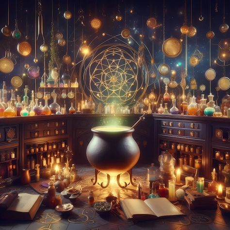 Fantasy Laboratory, Magic Laboratory, Magic Tools, Merlin 2, Witch School, Witch's Cauldron, Witchs Cauldron, Fantasy Shop, Secret Room