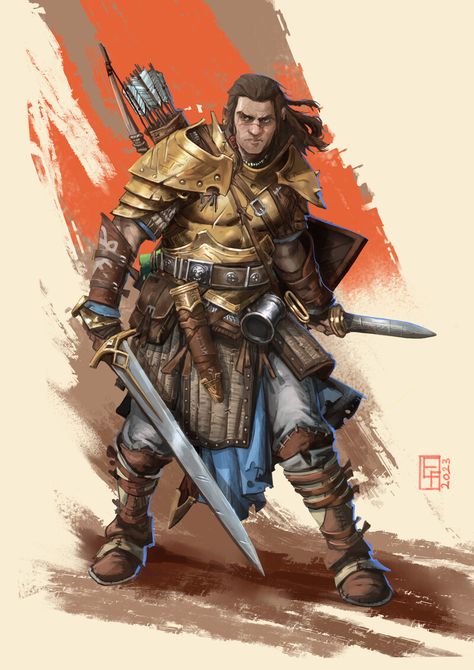 ArtStation - Pathfinder Fan Art, Enrico Fregolent Wayne Reynolds Art, Wayne Reynolds, Fantasy Classes, Npc Art, Armor Designs, Dnd World, Dnd Classes, Warrior Art, D D Character Ideas