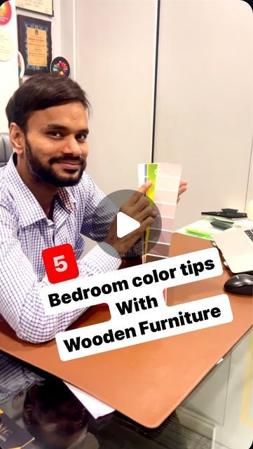 Amrit shah - Interior Designer | Influencer on Instagram: "Choosing Colors that match with our current wooden furniture might be a difficult task… ❤️😊 … Watch this video to get the 5 color combination ideas that looks great with wooden furniture .. ❤️❤️❤️❤️ . comment “Color “ to know more colour combinations  Comment “ brand “ to know the Brand .  . . . #bedroom #bedroomdesign #bedroomcolors #bedroomgoals #bedroomideas #bedroomdecor  #InteriorDesign #HomeDecor #InteriorInspo #DecorInspiration #DesignInspiration #InteriorStyling #HomeInteriors #InteriorDecor #ModernHome #Interior123 #InteriorDetails #HomeDesign #HouseGoals #DreamHome #InteriorDesigner #reelsindia #trendingreels #interior #interiorstyling" Bedroom Colour With Wooden Furniture, Bedroom Furniture Colour Combination, Room Cupboards Bedrooms, Wardrobe Colour Ideas Bedrooms, Bedroom Wardrobe Colour Combination, Wardrobe Colour Combination, Wooden Wardrobe Design Bedroom, Wardrobe Color Ideas Bedroom, Wood Color Combination