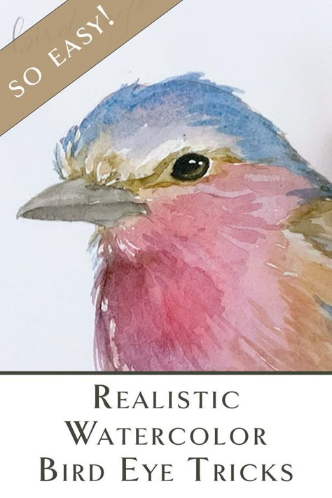 Easy Watercolor Birds For Beginners, Watercolor Birds Tutorial, Painting On Canvas For Beginners, Bird Painting Acrylic, Eye Tricks, Learning Art, Paintings Tutorials, Learn Watercolor Painting, Bird Watercolor Paintings