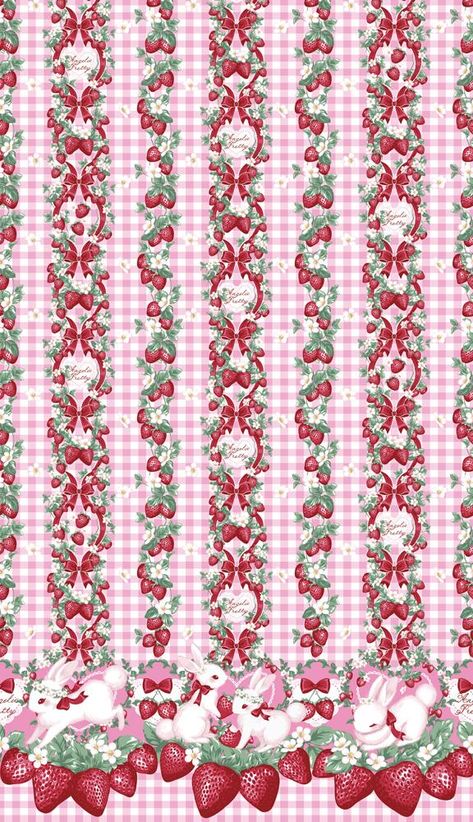 Dollcore Wallpaper, Angelic Pretty Wallpaper, Aesthetic Christmas Art, Berry Wallpaper, Kawaii Angel, Strawberry Background, Garden Escape, Berry Garden, Note Writing Paper