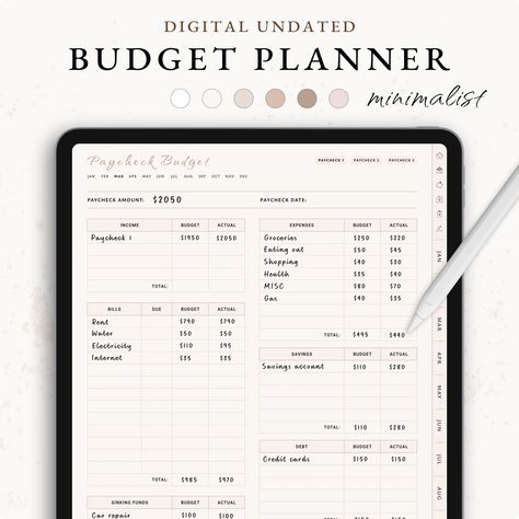 Digital Budget Planner, Paycheck Budget Planner, GoodNotes Planner, Financial Planner, Monthly Budget, Savings Tracker, Budget Planner dailyroutineplanner #dailyplannerprintable #ipadmonthlyplanner. Written Budget Planner, Budget Planner Goodnotes, Free Budget Planner, Planner Monthly Layout, Goals Monthly, Weekly Budget Template, Digital Budget Planner, Budget Calendar, Budget Planner Free