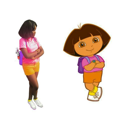 #dora #doratheexplora #doracosplay #cosplay #halloweencostumeideas #halloween #october #kidsshow #disney #disneyjnr #holla #hollamiamigos #diego #doradiy  #halloweenoutfitseasy Dora the explora cosplay Dora Cosplay, Diego Dora, Dora Costume, Trans Masc, Clever Halloween, Dinosaur Outfit, High School Life Hacks, Clever Halloween Costumes, High School Life