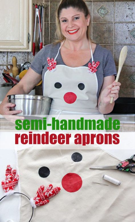 How To Make A Reindeer Apron for Holiday Baking - Tonya Staab Apron Diy, Apron Ideas, Apron Christmas, Cookie Decorating Party, Christmas Apron, Winter Activities For Kids, Party Tips, Christmas Aprons, Homemade Holiday