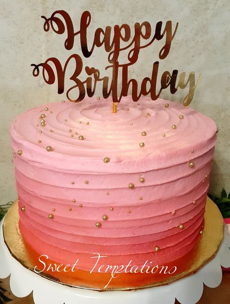 Ombré Pink Cake, Pink Ombre Cake Birthday, Pink Cake Ideas Birthday, Birthday Cake For 12 Year Girl, Hot Pink Birthday Cake, Pink Cake Ideas, Ombre Birthday Cake, Hot Pink Cakes, Ombré Cake