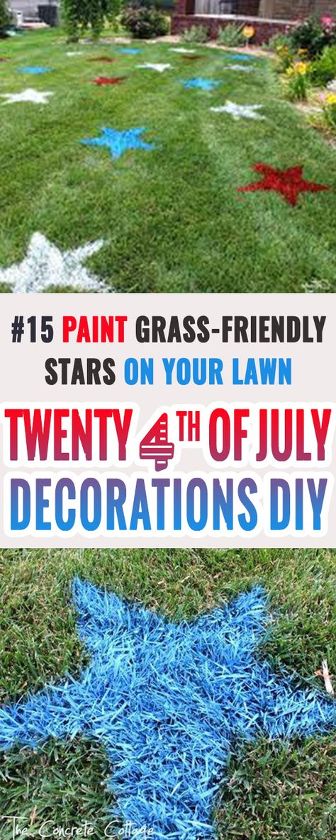 Fourth Of July Yard Decor, Outdoor 4th Of July Decor Easy Diy, 4th Of July Yard Decorations, Diy Fourth Of July Decorations, 4th Of July Front Porch Decor, Lawn Stars, 4th Of July Party Decorations, Party Decorations Ideas, Diy Yard Decor