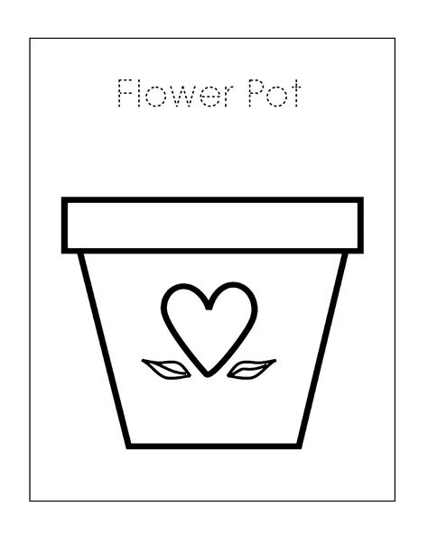 Empty Flower Pot With Heart Coloring Worksheet ⋆ coloring.rocks! Coloring Rocks, Mothers Day Flower Pot, Worksheet Coloring, White Flower Pot, Coloring Worksheet, Flower Pot Art, Small Flower Pots, Daycare Activities, Poinsettia Flower