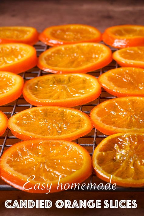 How to make Candied Orange Slices Goodies Recipes, Candied Fruit Recipes, Candied Citrus, Candied Orange Slices, Yummy Candy, Candied Lemon Peel, Hog Heaven, Smoothie Ideas, Candied Orange