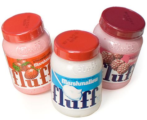 Marshmallow Fluff trio of flavors Fluff Marshmallow, Fluffer Nutter, Marshmallow Fluff Recipes, Flavored Marshmallows, Marshmallow Fluff, Toasted Marshmallow, Pie Cake, Unique Recipes, Wedding Food