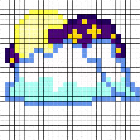 Cloud Perler Beads, Cross Stitch Geometric, Fuse Bead Patterns, Pattern Maker, Bead Sprite, Kandi Patterns, Photo Pattern, Beads Designs, Perler Beads Designs