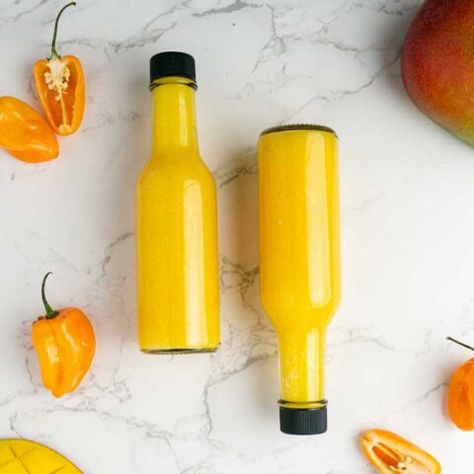 Mango Habanero Hot Sauce - Pepper Geek Mango Habanero Hot Sauce, Habanero Hot Sauce Recipe, Mango Habanero Sauce, Hot Sauce Recipe, Types Of Sauces, Habanero Sauce, Habanero Hot Sauce, Hot Sauce Recipes, Habanero Peppers