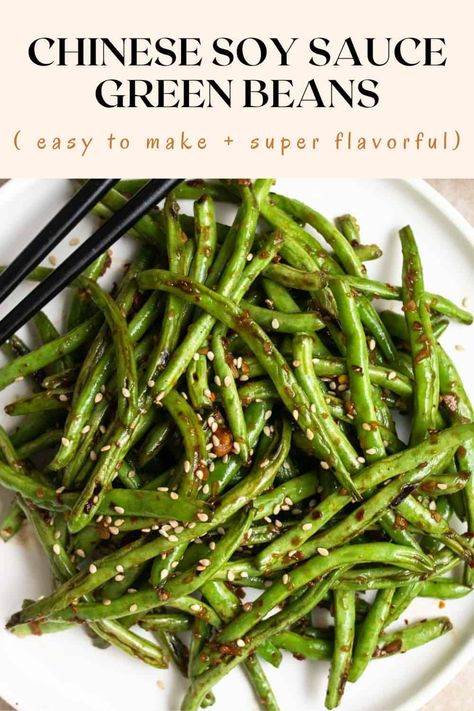 This soy sauce green beans is a delightful and savory side dish that will bring a burst of flavor to your table! It is easy to prepare, healthy, and ready in 15 minutes. Green Bean Recipes With Soy Sauce, Sauteed Green Beans Garlic Soy Sauce, Green Beans With Sauce, Green Beans Soy Sauce, Green Beans With Soy Sauce, Soy Sauce Green Beans, Asian Green Beans, Skillet Green Beans, Cooking Fresh Green Beans