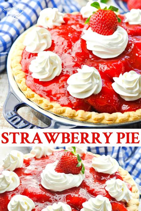 Strawberry Pie Recipe, Fresh Strawberry Pie, Sweet Glaze, Strawberry Pie Filling, Cheap Clean Eating, July Recipes, Easter Desserts Recipes, Summer Dessert Recipes, Strawberry Pie