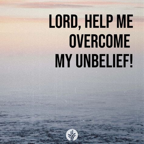 "Help my Unbelief" By Adam Hold Mark 9:14-24 In sending out His disciples to preach about His kingdom, Jesus gave them His authority over impure spirits (Mark 6:7). After three of His disciples saw Jesus transfigured on the mountain (9:2), a distraught father brought a demon-possessed boy to the remaining disciples, but they couldn’t heal him. This lack of miraculous healing was attributed to unbelief (vv. 17-19). The father eventually confessed his lack of faith, “Help me overcome my unbel... Apostle Peter, Jesus Quotes Bible, Christian Theology, Christian Encouragement, Bible Verses Quotes Inspirational, Bible Quotes Prayer, Best Inspirational Quotes, Faith Inspiration, Christian Quotes Inspirational