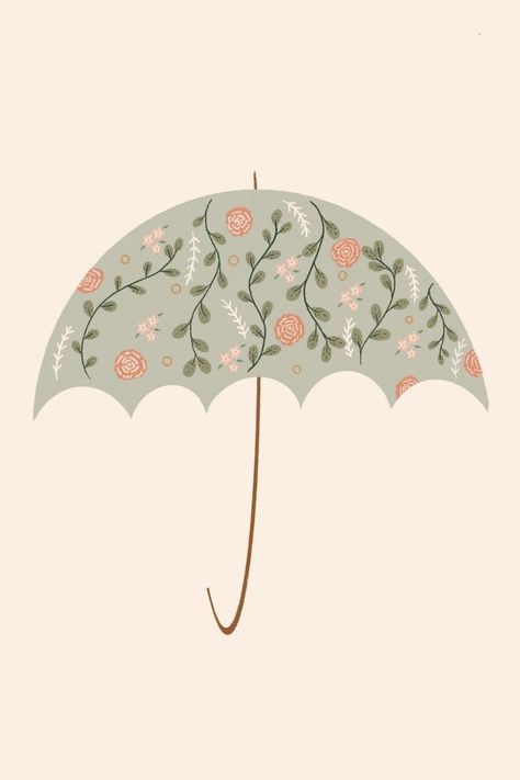 Spring Time Illustration, Spring Illustration Art, Spring Illustrations, 2024 Illustration, Spring Graphics, Pattern Illustration Design, Rain Illustration, Stickers On Instagram, Umbrella Illustration