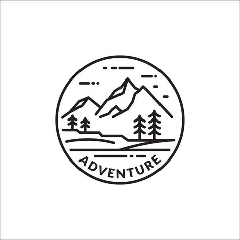 Logo Montagne, Logo Voyage, Monoline Logo, Mountain Adventure, Logo Emblem, Circle Logos, Art Et Illustration, Adventure Tours, Instagram Icons