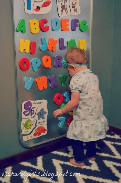 ERIKA'S NOTES: This would be neat on the under side of the breakfast bar - accessible, but hidden! Latch Board, Oil Drip, Sensory Board, Church Nursery, Drip Pan, Magnet Board, Boy Diy, Diy Bebe, Board For Kids