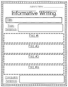 First Grade Informational Writing Organizer Writing Graphic Organizers, Second Grade Writing, Writing Outline, Writing Organization, 3rd Grade Writing, Expository Essay, 2nd Grade Writing, Expository Writing, Ela Writing