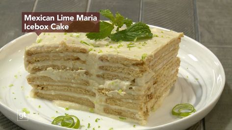 Lime Deserts, Lime Icebox Cake, Goya Recipe, Restaurants Recipes, Maria Cookies, Texas Restaurants, Icebox Cakes, Box Cakes, Lime Cookies