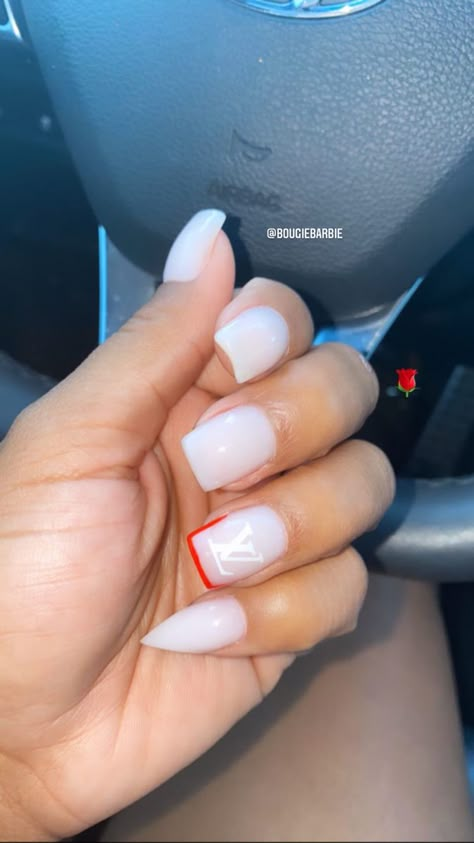 Shorties Nails Orange, Square Nails With Stiletto Pinky, Baddie Acrylic Nails Short, Nail Suggestions, Short Coffin Nails Designs, Teen Nails, Opi Gel Nails, Diy Acrylic Nails, Work Nails