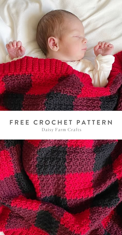 Buffalo Plaid Baby Blanket, Crocheting Inspiration, Making Blankets, Crochet Plaid, Kat Haken, Wool Ideas, Friends Crochet, Plaid Crochet, Crochet Baby Blanket Free Pattern