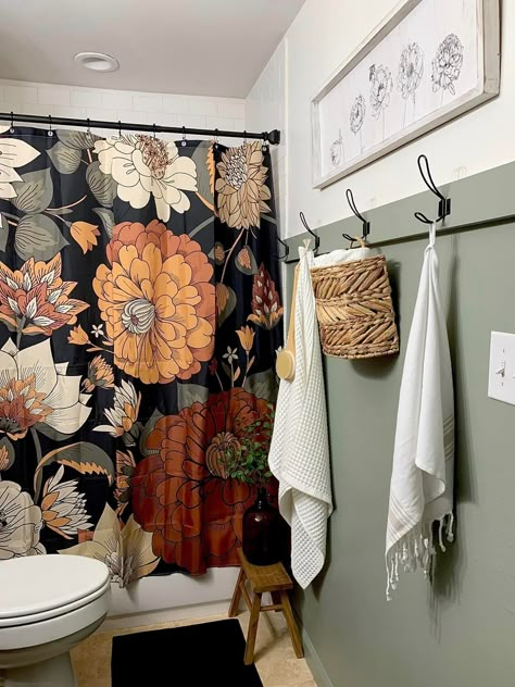 Bathroom Decor Ideas Colors Shower Curtains Master Bath, Boho Floral Shower Curtain, Beautiful Shower Curtains, Shower Curtain Decor Ideas, Anthropologie Shower Curtain, Bright Shower Curtain, Floral Bathroom Decor, Floral Shower Curtain, Bathroom Decor Apartment