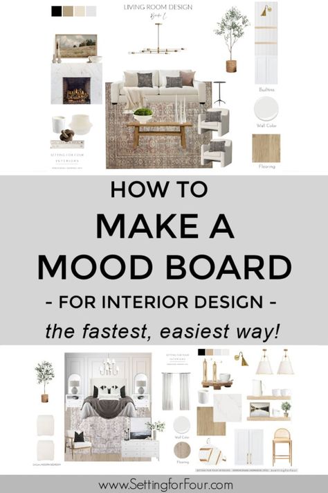 How to Make A Mood Board For Interior Design Mood Board For Interior Design, Interior Design Vision Board, Interior Design Business Plan, Make A Mood Board, Interior Design Basics, Aesthetic Interior Design, Mood Board Interior, Interior Design Minimalist, Interior Design Presentation