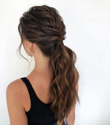 Growing Out Fringe, Low Ponytail Hairstyles, Brunette Ombre, Elegant Bun, Wavy Ponytail, Ponytail Extension, Low Ponytail, Half Up Half Down Hair, Undercut