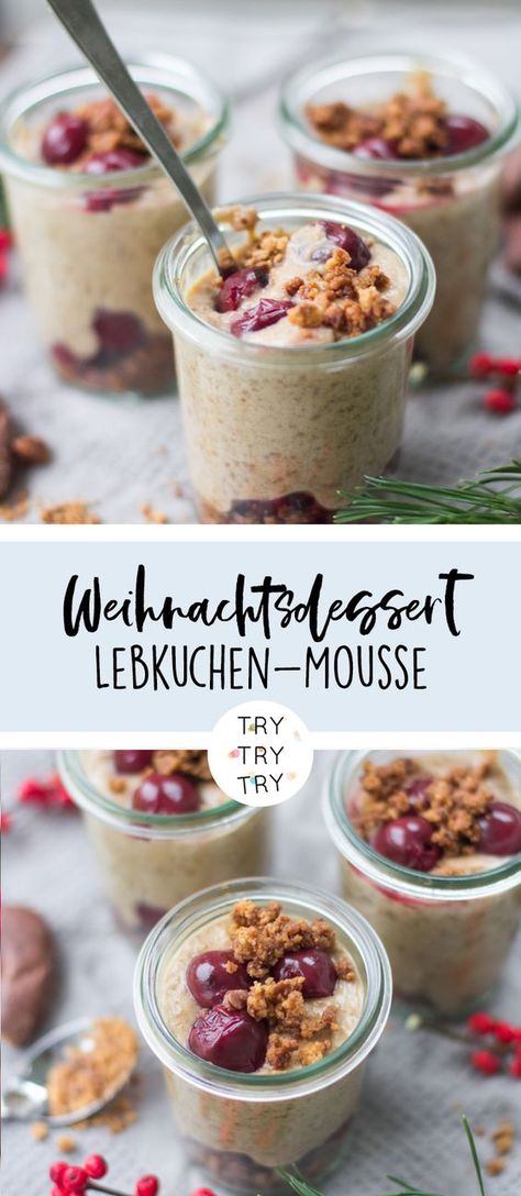 Gingerbread Mousse, Christmas Dessert Gingerbread, Pudding Recept, Dessert Halloween, Desserts In A Glass, Spice Bread, Mousse Dessert, Healthy Recipes Easy Snacks, Desserts Vegan