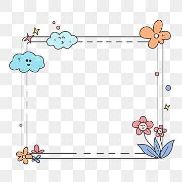 Cloud Border Design, Floral Border Design Simple, Cloud Border, Clouds Png, Frame Flower, Hand Painted Frames, Page Borders Design, Border Png, Simple Borders