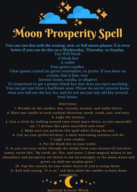 Full Moon Money Chant, Wicca Quotes, Moon Witchcraft, Abundance Spell, Full Moon Spells, Divination Witch, Luck Spell, Witch Kitchen, Spells That Really Work