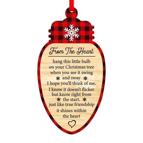 PRICES MAY VARY. 【Perfect Friend Christmas Ornaments】This Friendship Christmas Ornament measure about 2"x3.5",the best friend ornament is the perfect Christmas gifts for Gifts for Friends Sisters Women 【PREMIUM QUALITY】 The bulb christmas ornaments are made of high-quality acrylic. The surface is smooth and shiny, durable and lightweight which won't cracking. The patterns and colors are integrated with the acrylic, that they will not fall off or fade. 【Double-Side Printed】 The sister gift design Handmade Fabric Ornaments, Love Ornaments, Gifts For Friends Women, Friendship Ornaments, Friend Christmas Ornaments, Best Friend Christmas, Friends Women, Tree Decorations Christmas, Friend Ornament