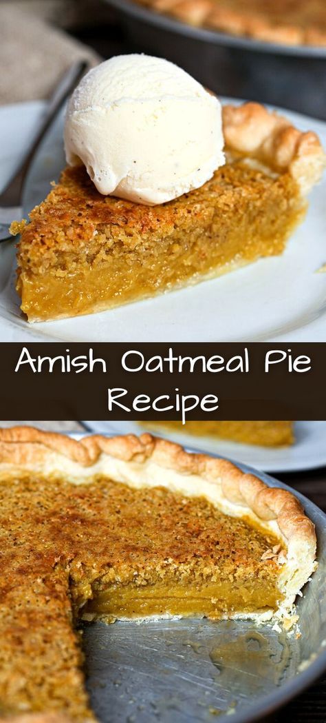 Have you ever heard of Amish oatmeal pie? If not, don’t worry – you’re in for a treat! This delicious recipe comes from traditional Amish cooking philosophy and is an excellent alternative to pecan pie if you can’t have tree nuts. Oat Meal Pie Recipe, Amish Oatmeal Pie 12 Tomatoes, Classic Amish Oatmeal Pie 12 Tomatoes, Classic Amish Oatmeal Pie, Amish Corn Pie, Traditional Amish Recipes, Amish Pies Recipes, Amish Recipes Dessert, Amish Pie Recipes