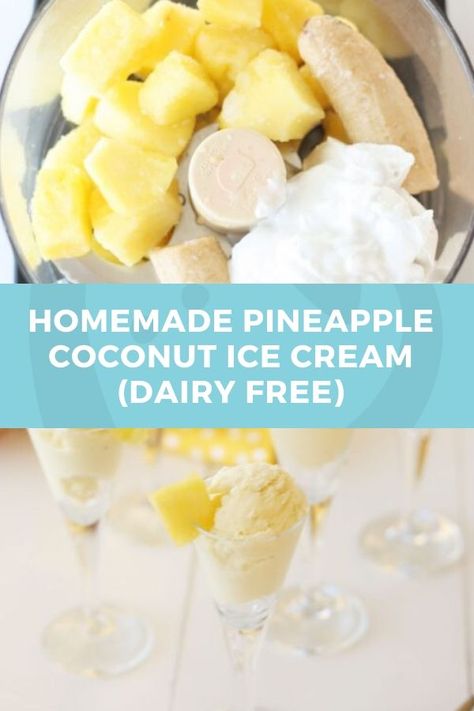 Pineapple Coconut Ice Cream, Pineapple Ice Cream, Coconut Milk Ice Cream, Coconut Ice, Dairy Free Ice Cream, Milk Ice Cream, Lost 100 Pounds, Homemade Ice Cream Recipes, Coconut Ice Cream