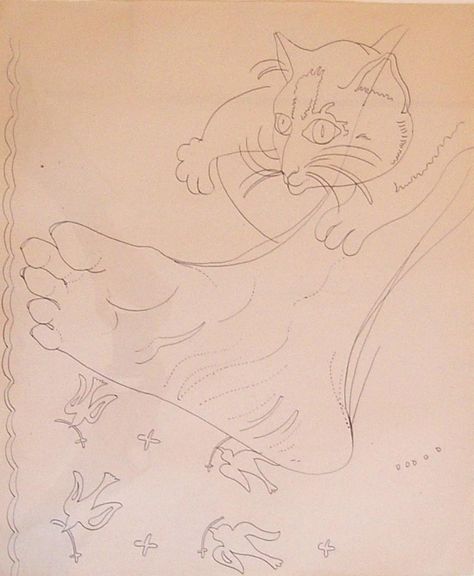 Andy Warhol | Cat Drawing | 1950 | Hamilton-Selway Andy Warhol Drawings, Andy Warhol Quotes, Contemporary Photography, Drawing Painting, Andy Warhol, Inspiration Art, Various Artists, Cat Drawing, Do You Feel