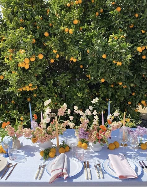 Italian Dinner Party, Citrus Wedding, Dinner Party Summer, Party Tablescapes, Birthday Brunch, Summer Tables, Garden Party Wedding, Bridal Brunch, Summer Weddings