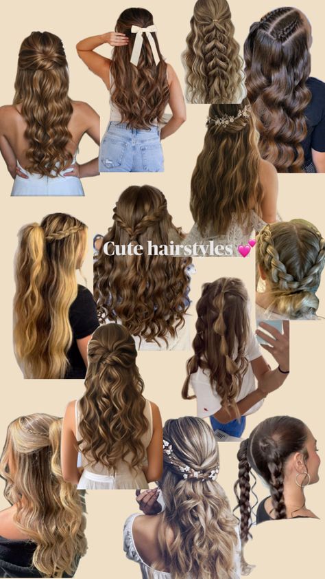 Not my pics Cute Sporty Hairstyles, Hairstyle Examples, Cute Hairstyles For School, Easy Hairstyles For Thick Hair, Hair Inspiration Long, Sport Hair, Cute Simple Hairstyles, Hairstyles For Layered Hair, Hairdos For Curly Hair