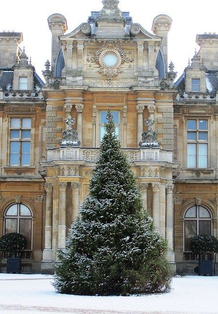 Christmas at The Manor.. Paper Mulberry, English Manor, Christmas Around The World, W Hotel, Secret Gardens, French Chateau, Noel Christmas, Manor House, Christmas Is Coming