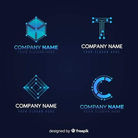 Free vector technology logo collection g... | Free Vector #Freepik #freevector #it-logo #tech-logo #gradient-logo #blue-logo Texas Tech Logo, Coding Logo, Academy Logo, Internet Logo, Inspiration Logo Design, Logo Design Set, Vector Technology, Logo Minimalist, Colorful Logo