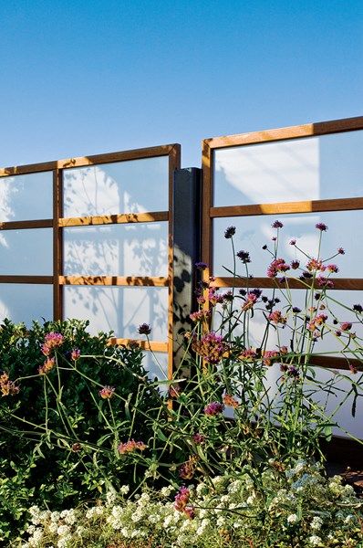 Landscaping Roof Terraces Garden Design Calimesa, CA Canvas Privacy Fence, Canvas Privacy Screen, Roof Terraces, Patio Privacy, Terrace Garden Design, Retractable Pergola, Garden Privacy, Roof Architecture, Privacy Panels