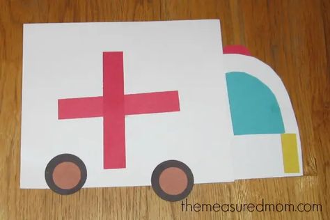 Letter A Crafts for Preschoolers - The Measured Mom A Crafts For Preschool, Letter A Crafts For Preschoolers, Letter A Crafts For Preschool, A Activities For Preschool, Ambulance Craft, Letter A Activities For Preschool, Letter A Activities, Doctor Craft, Community Helpers Preschool Crafts