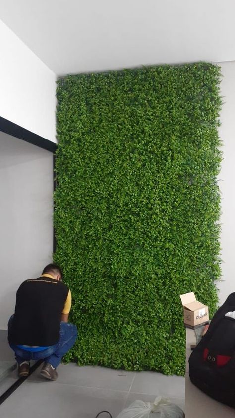 Artificial Grass Ideas Green Walls, Artificial Grass Wall, Indoor Plant Wall, Barn Wall Art, Waterfall Wall Art, Hanging Plant Wall, Small Balcony Design, Grass Wall, Interior Wall Decor