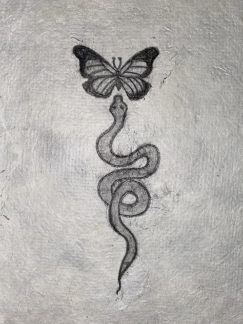 Snake butterfly drawing Snake And Butterfly Tattoo, Snake And Butterfly, Butterfly Tattoo On Hand, About Butterfly, Tattoo On Hand, Tattoo Butterfly, Snake Tattoo, Butterfly Tattoo, Tattoo On