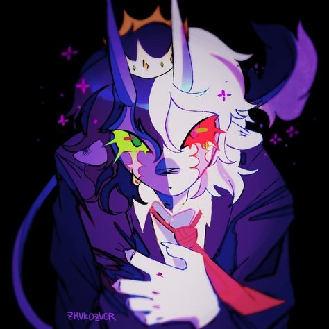 art by: zhukozver #ranboofanart Ranboo Fanart, Lock Screen Backgrounds, King Boo, Art Style Inspiration, Human Art, Dream Team, Pretty Art, The Line, Colorful Art